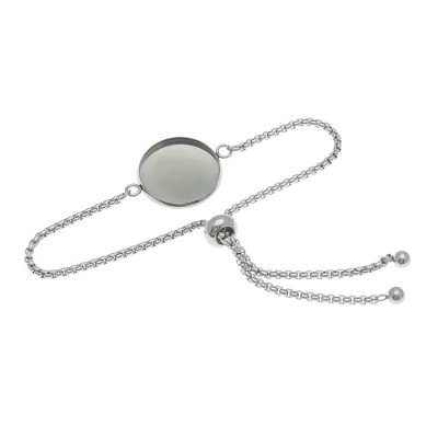 Bracelet with a round bed, surgical steel
