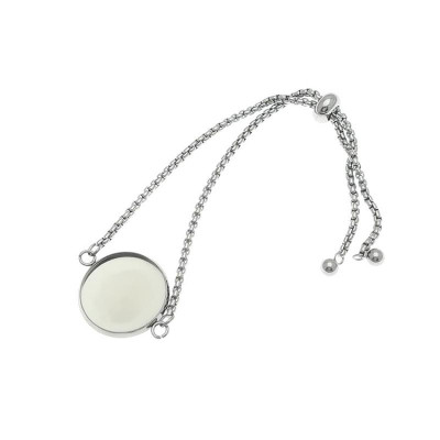 Bracelet with a round bed, surgical steel