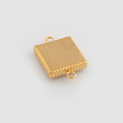 Square connector with a rose, surgical steel, two color variants