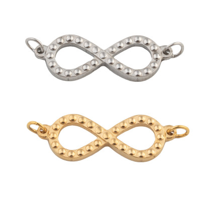 Connector horizontal figure eight surgical steel two color variants