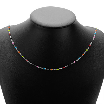 Řetízkovina s barevnými kuličkami 2mm z chirurgické oceli