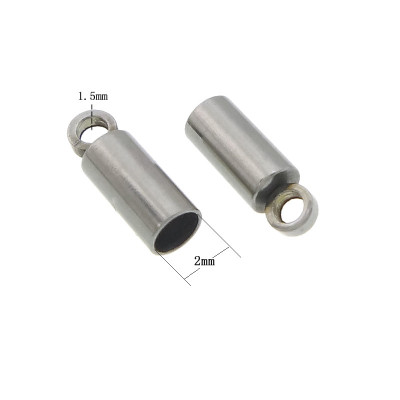 Surgical steel end cap, inner diameter 2mm