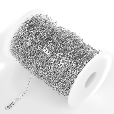 Heart chain, surgical steel, two color options