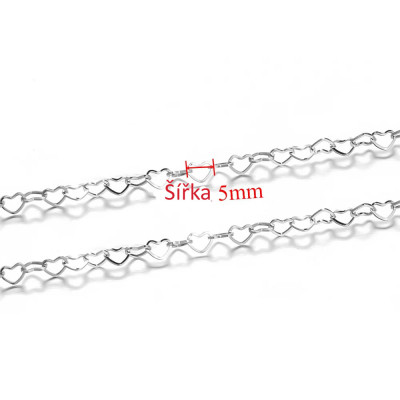 Heart chain, surgical steel, two color options