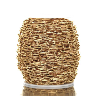 Oválná řetízkovina zdobená 12,5 x 4,20 x 1mm ve dvou barevných kombinacích chirurgická ocel