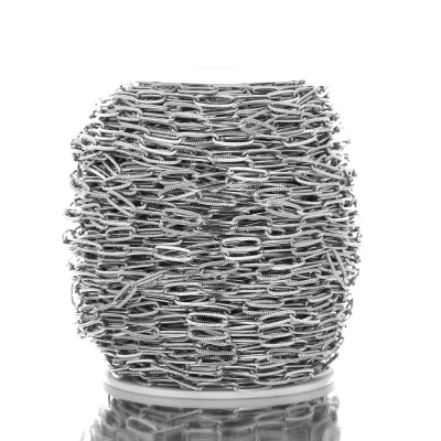 Textured Paperclip Chain Fabric – 12 × 4 mm (304 Stainless Steel)