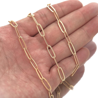 Textured Paperclip Chain Fabric – 12 × 4 mm (304 Stainless Steel)