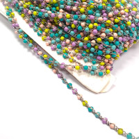 Chain with colored balls, surgical steel, two color options