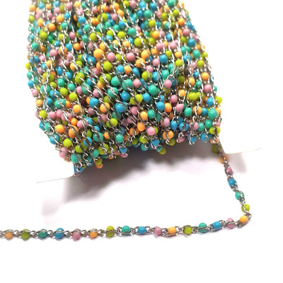 Řetízek s barevnými kuličkami