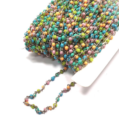 Řetízek s barevnými kuličkami