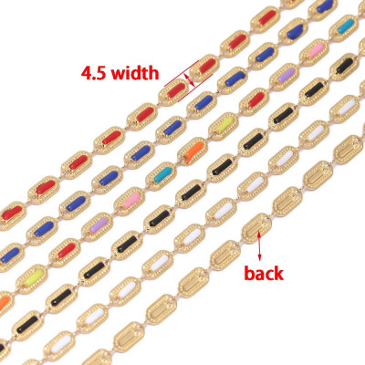 Řetízek s barevnými obdélníčky 5 barevných variant chirurgická ocel