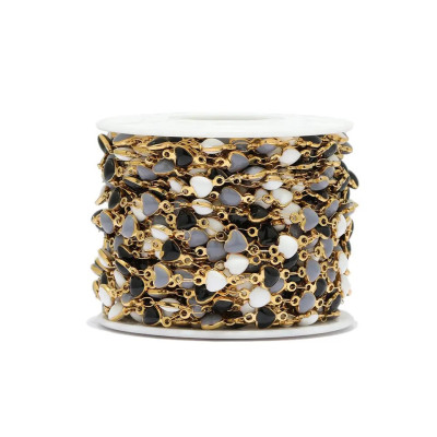 Chain gold galvanization with hearts 3 color combinations