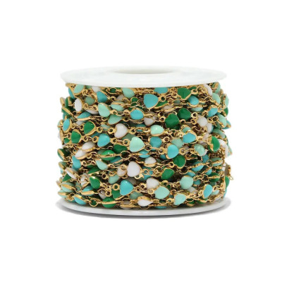 Řetízkovina zlatá galvanizace se srdíčky 3 barevné kombinace