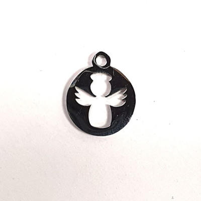 Surgical steel angel pendant