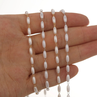 Pearl chain, surgical steel, two color options