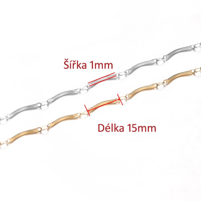 Řetízek s konektorem chirurgická ocel dvě barevné varianty