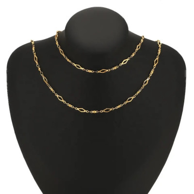 Chain fabric with rhombuses, surgical steel, two color variants