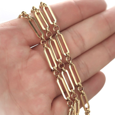 Paperclip Chain with Connector Links – 304 Stainless Steel