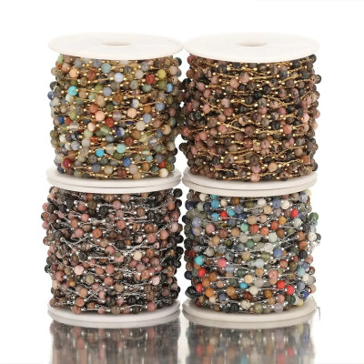 Chain with mineral beads without galvanization