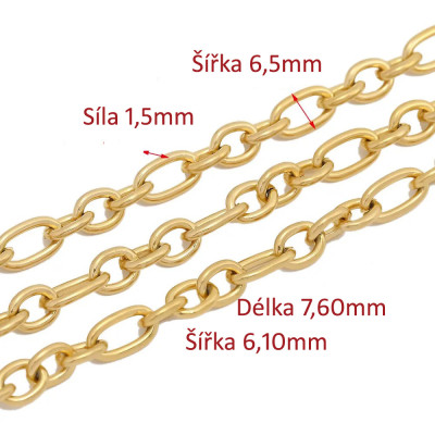Chain fabric with oval links, surgical steel, two color options