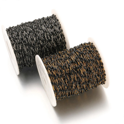 Chain fabric with black olives, surgical steel, two color options