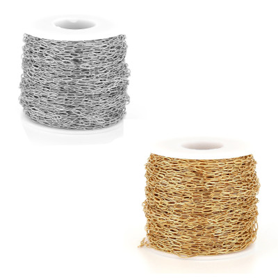 Mini Paperclip řetízkovina – oválná očka 6,5 × 2,5 mm, chirurgická ocel 304