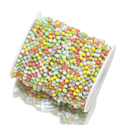 Chain link with fireflies, orange-yellow-green mix, surgical steel, gold galvanization