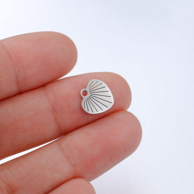 Surgical steel heart pendant, two color options