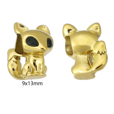 Leaflet bead, surgical steel, two color variants