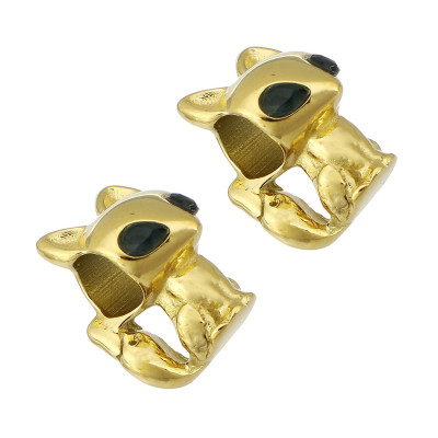 Leaflet bead, surgical steel, two color variants