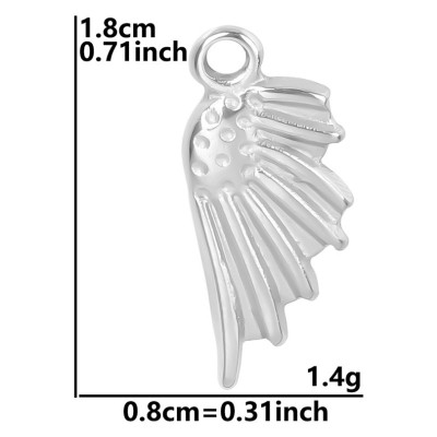 Surgical steel angel wing pendant