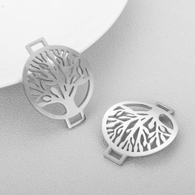 Large curved connector tree of life surgical steel
