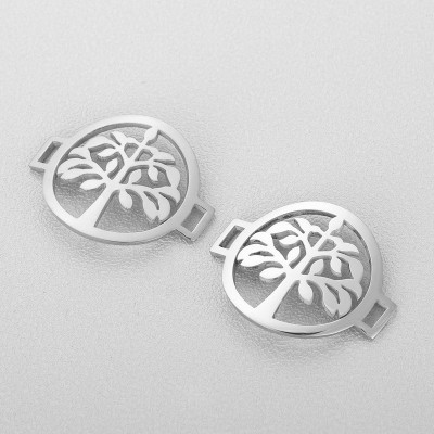 Large curved connector tree of life surgical steel