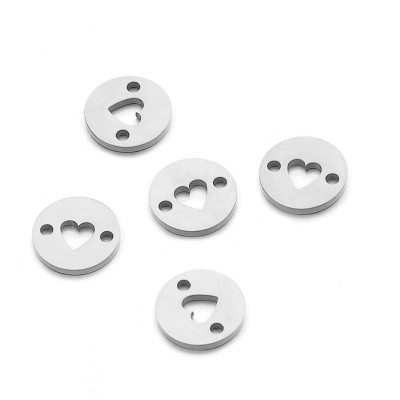 Connector wheel with the heart of life surgical steel