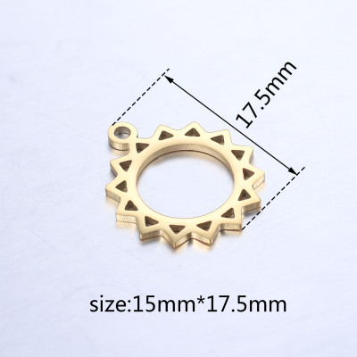 Sun pendant in two color combinations made of surgical steel