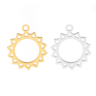 Sun pendant in two color combinations made of surgical steel