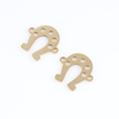 Horseshoe connector, surgical steel, two color variants