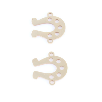 Horseshoe connector, surgical steel, two color variants