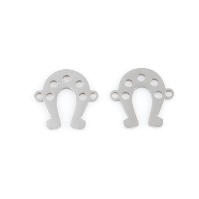 Horseshoe connector, surgical steel, two color variants