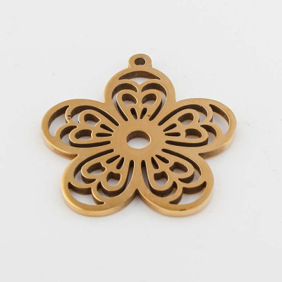 Pendant large flower in three color combinations made of surgical steel
