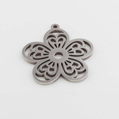 Pendant large flower in three color combinations made of surgical steel