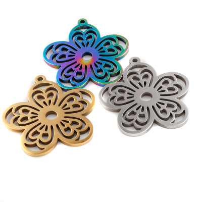 Pendant large flower in three color combinations made of surgical steel
