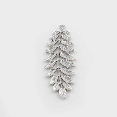 Fern leaf pendant in three color combinations made of surgical steel