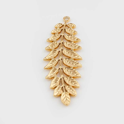 Fern leaf pendant in three color combinations made of surgical steel