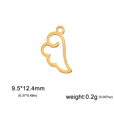 Pendant small angel wing two variants surgical steel