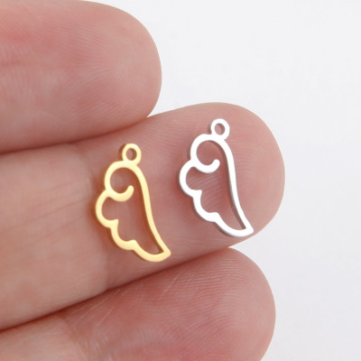 Pendant small angel wing two variants surgical steel