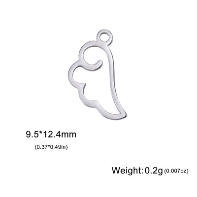 Pendant small angel wing two variants surgical steel