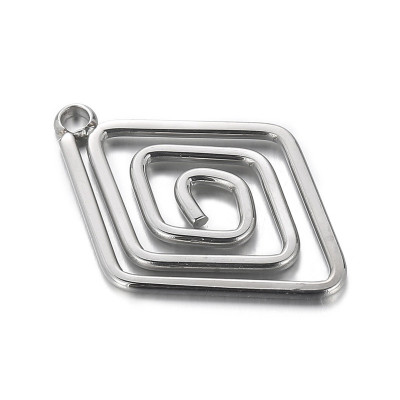 Pendant spiral rhombus surgical steel