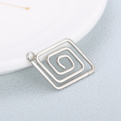 Pendant spiral rhombus surgical steel