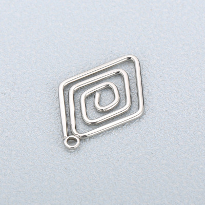 Pendant spiral rhombus surgical steel